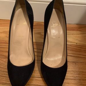 Christian Louboutin Navy Blue Suede Pumps